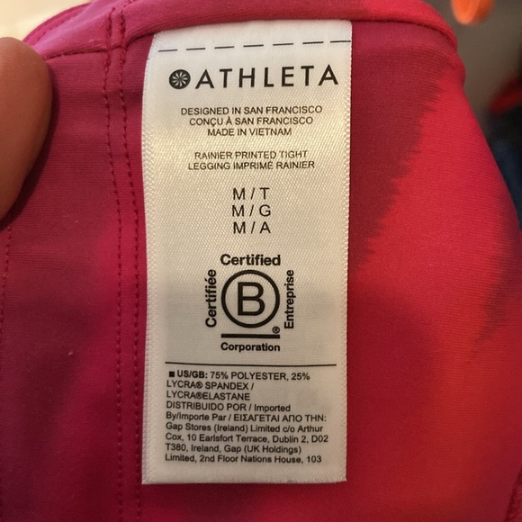 Pretty pink and orange athleta leggings - Picture 4 of 4